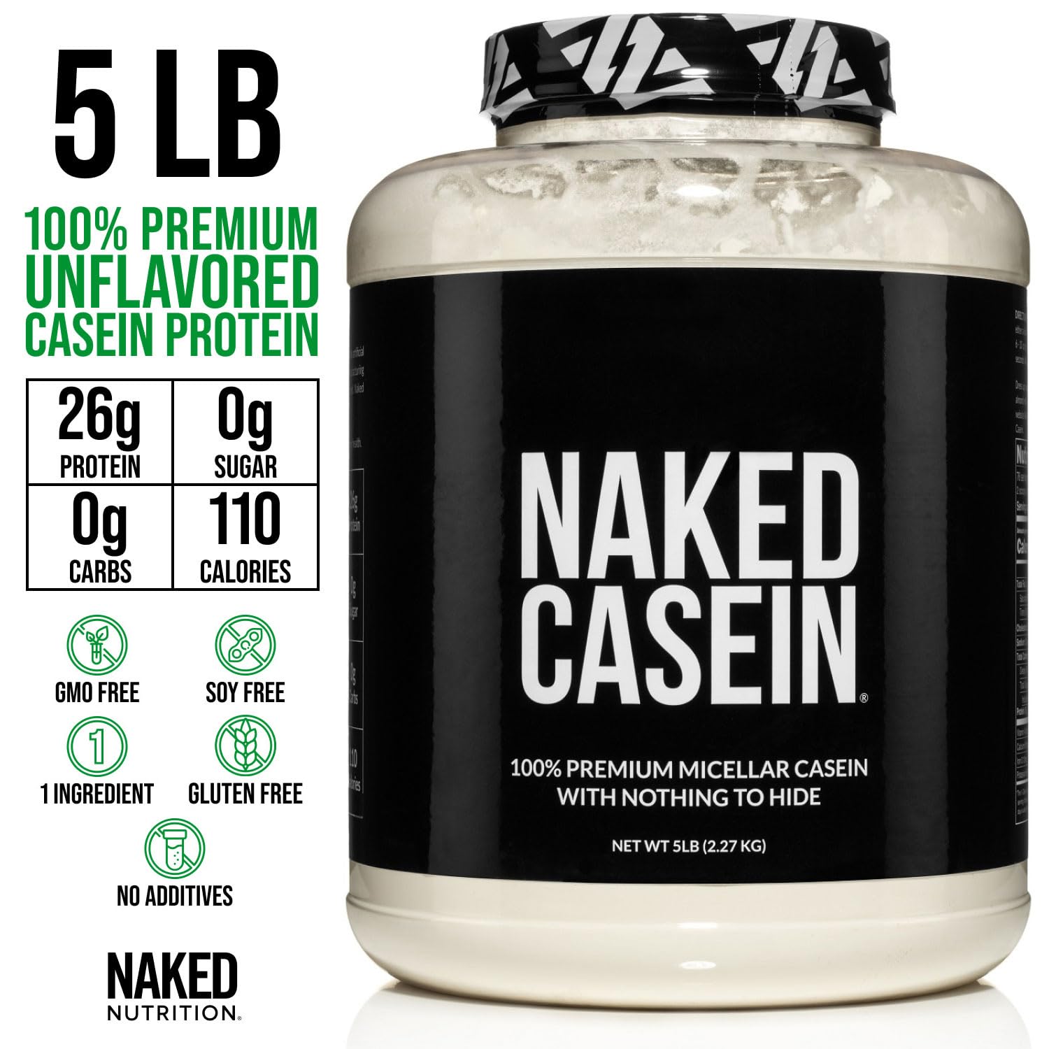 NAKED Casein label highlights US farms and pure micellar protein