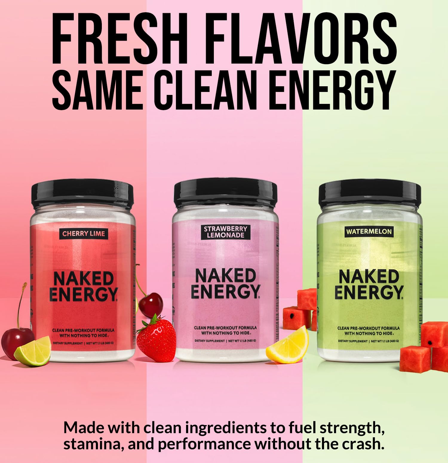 NAKED Cherry Lime Energy serving scoop ready for accurate pre-workout dosage.