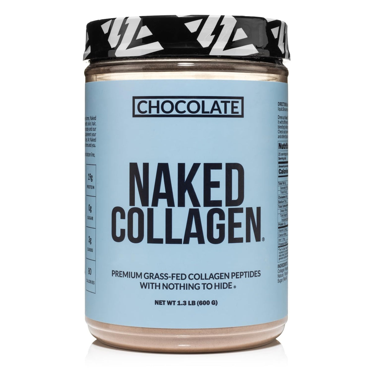 NAKED Chocolate Collagen Peptides bottle for daily joints and skin support.