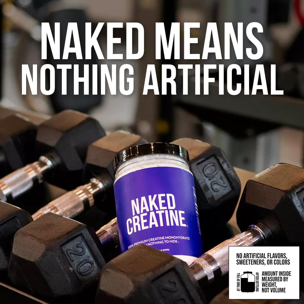 Etiqueta minimalista de Naked resaltando fórmula de un solo ingrediente.