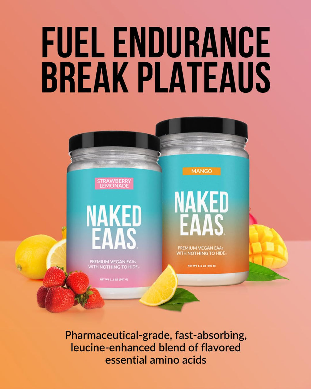 500 g Naked EAAs tub on a kitchen shelf