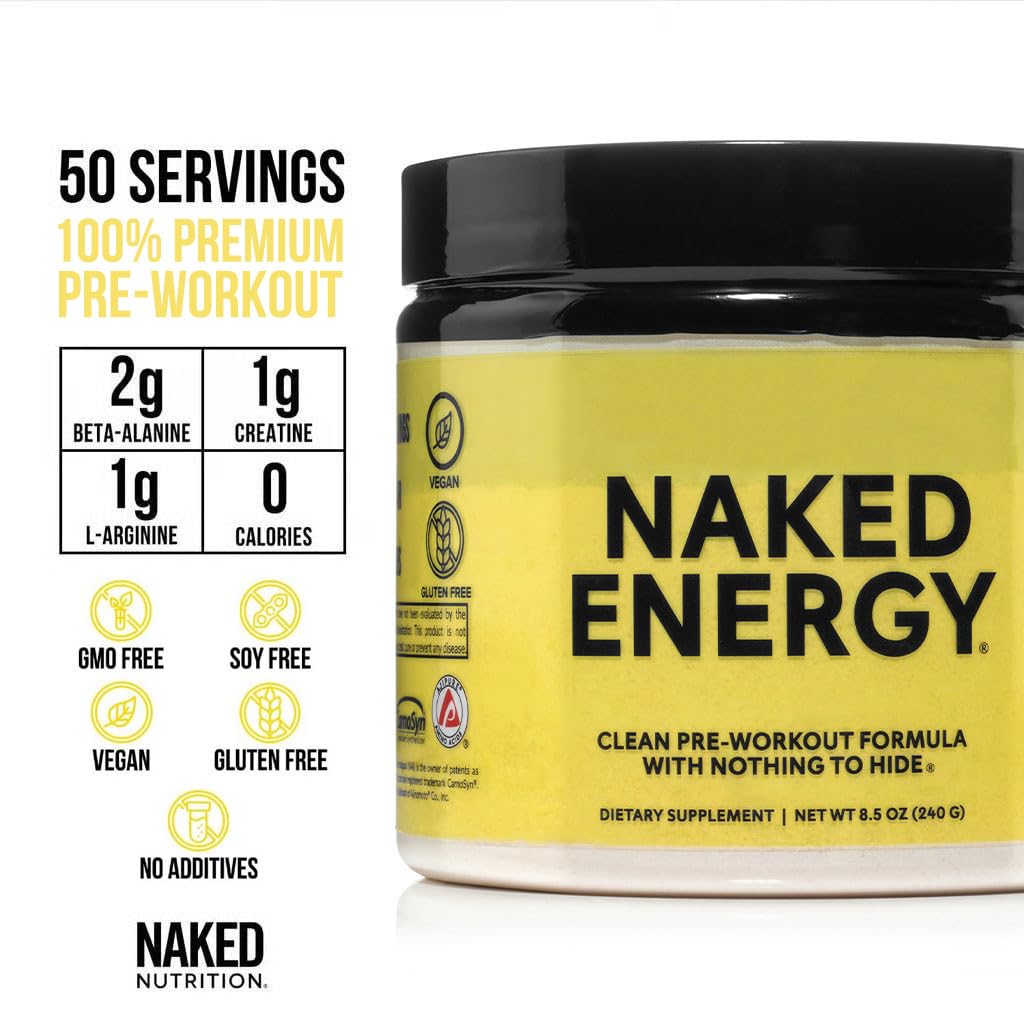 NAKED Energy caffeine from unroasted beans powers natural workout alertness.