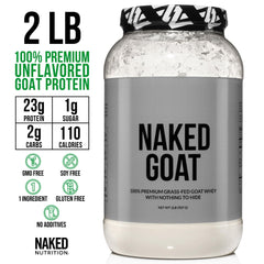 NAKED Goat label close-up showing simple ingredients and allergen-free promise