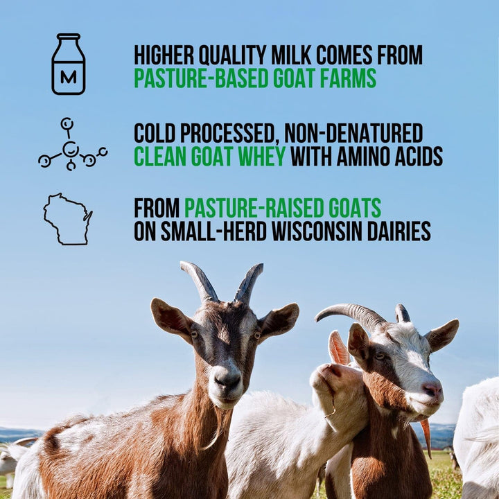 NAKED Goat Chocolate Protein Powder scoop ready for quick smoothies