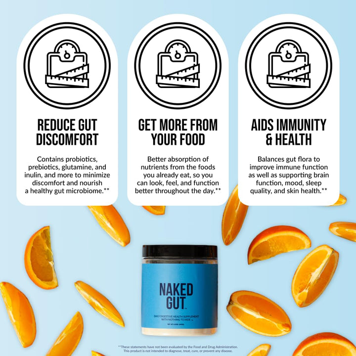 NAKED Gut daily-use setup demonstrates convenient 40-serving supply.