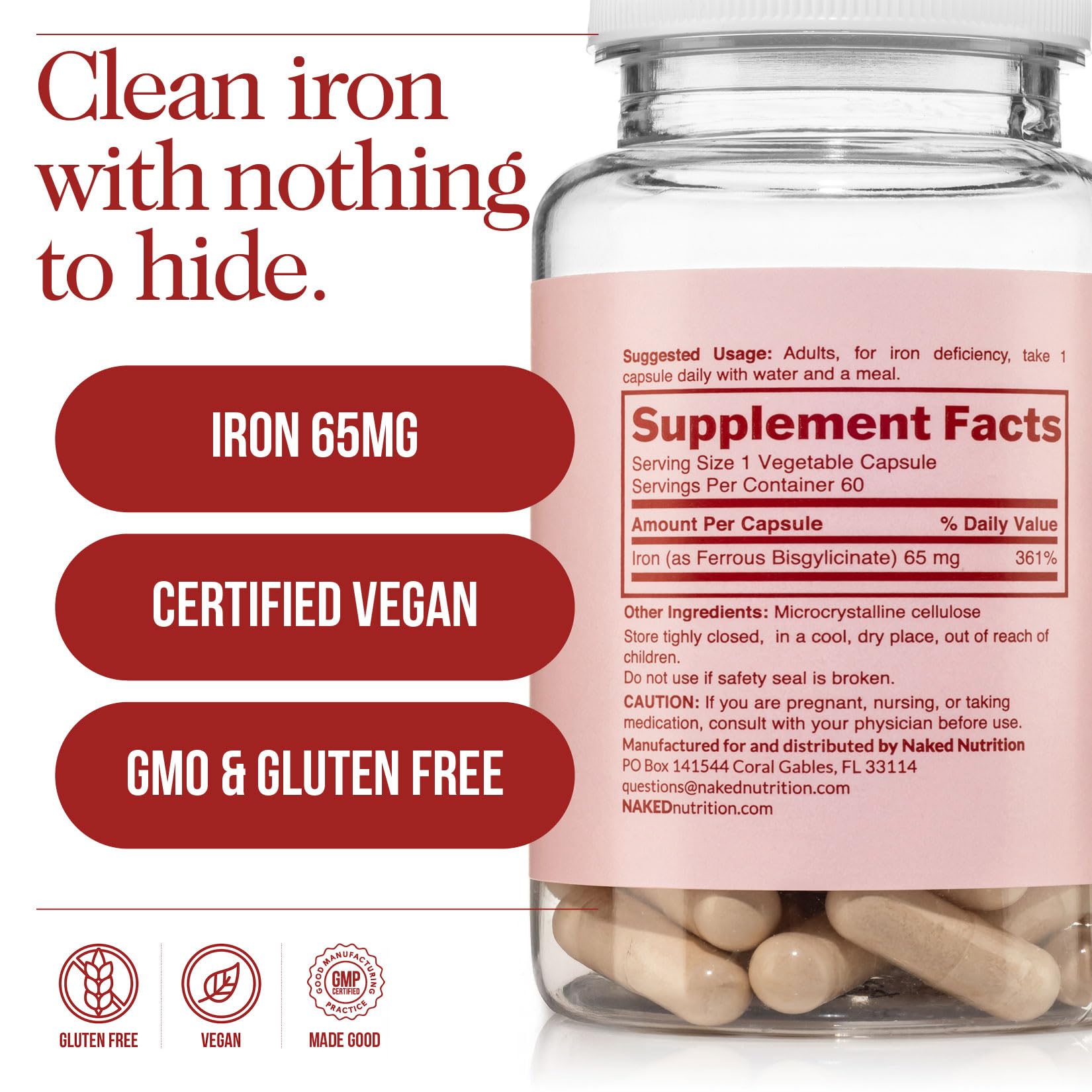 Naked Iron bottle open cap demonstrating easy daily use.