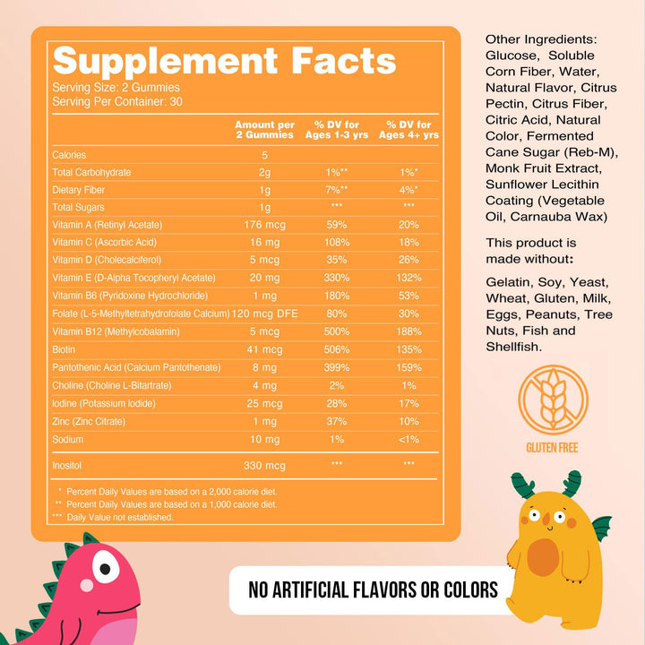 NAKED Kids Vitamin Gummies USA-made label highlights quality