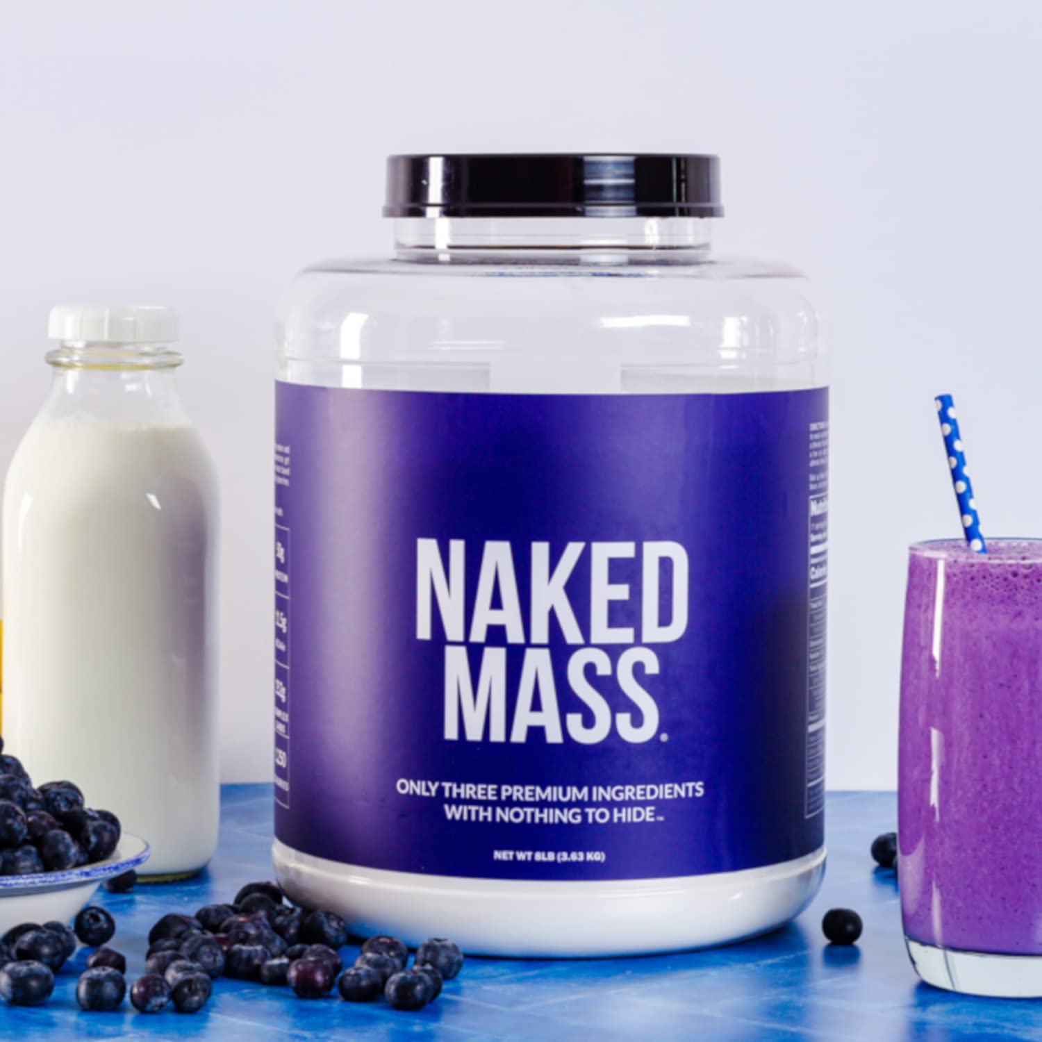 NAKED Mass Gainer chocolate box on a shelf for easy access