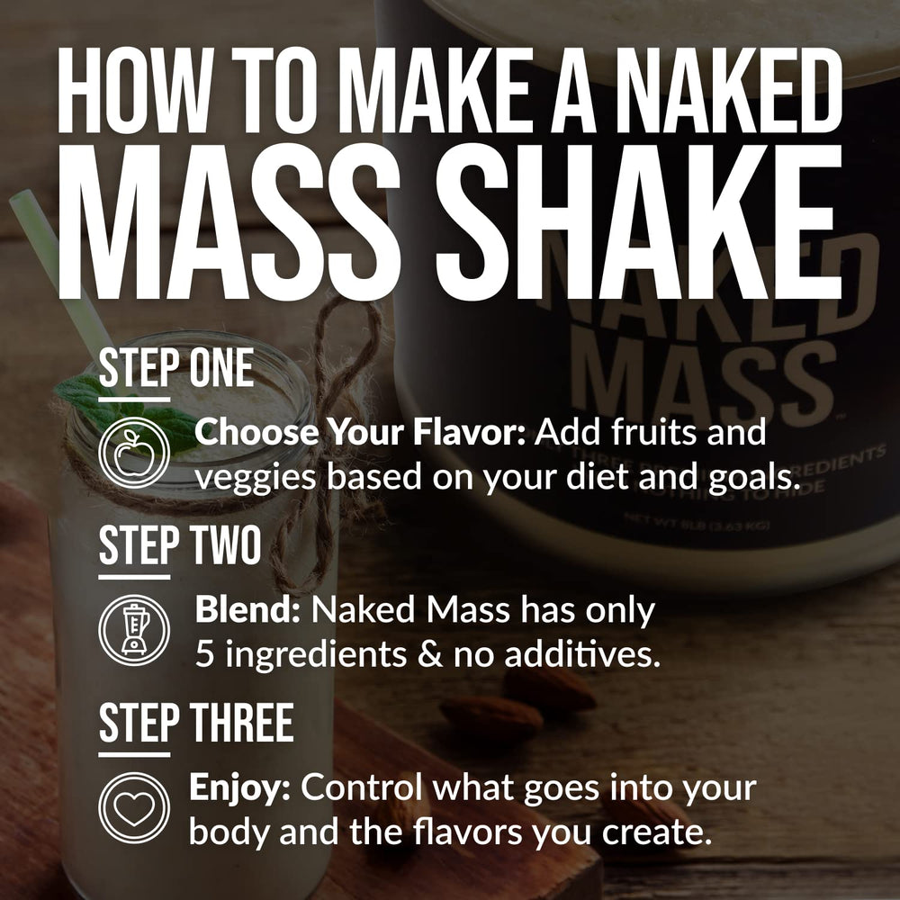 NAKED Mass Gainer prepared shake in glass shows versatile use