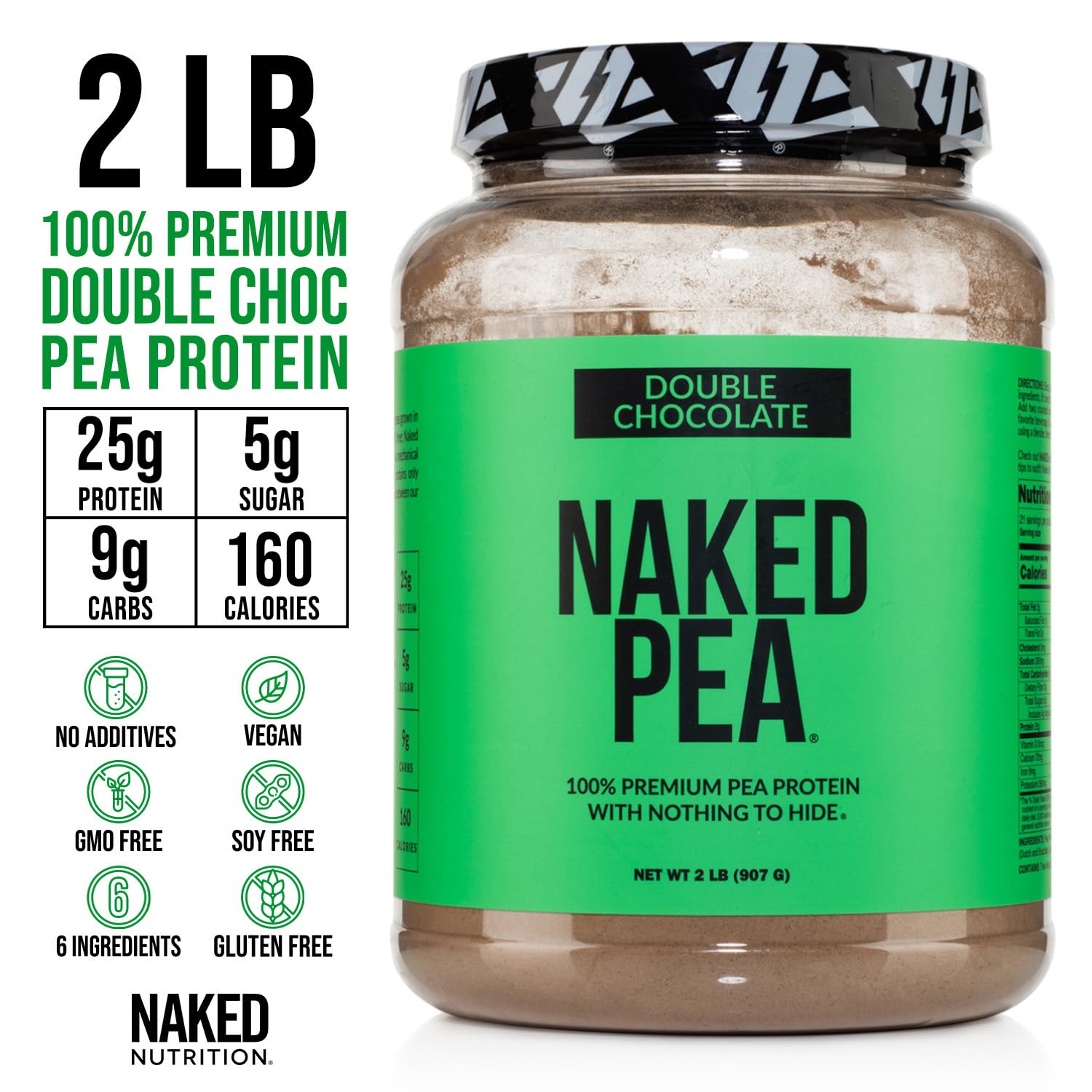 NAKED Pea ingredients—pure pea protein and natural sweeteners