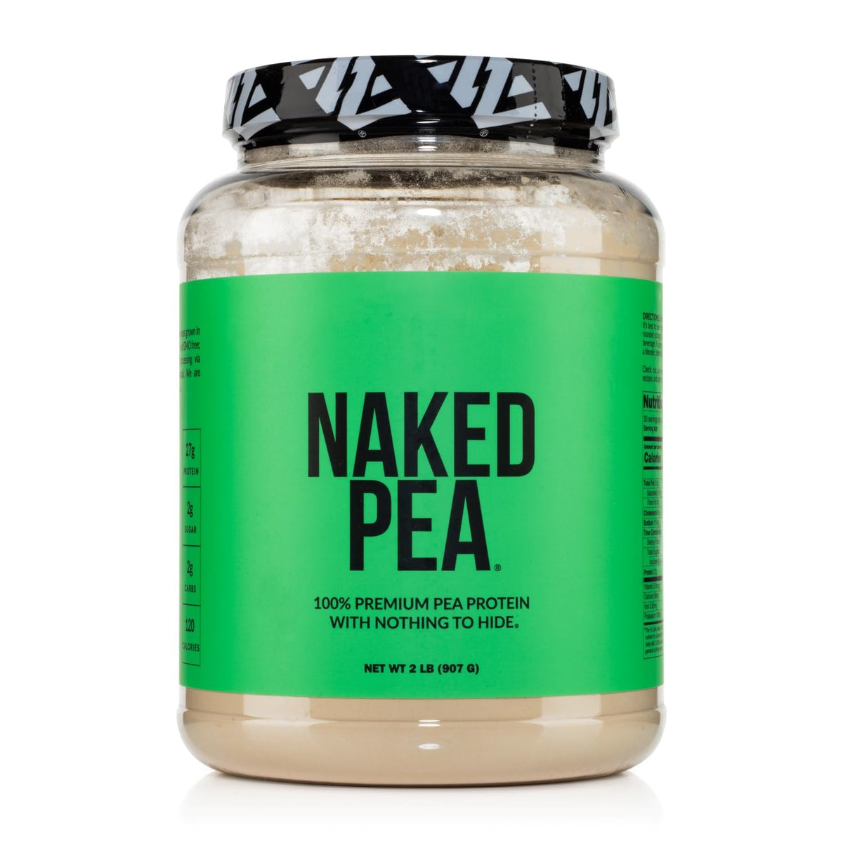 NAKED Pea protein powder jar shows a pure base for versatile shakes and meals