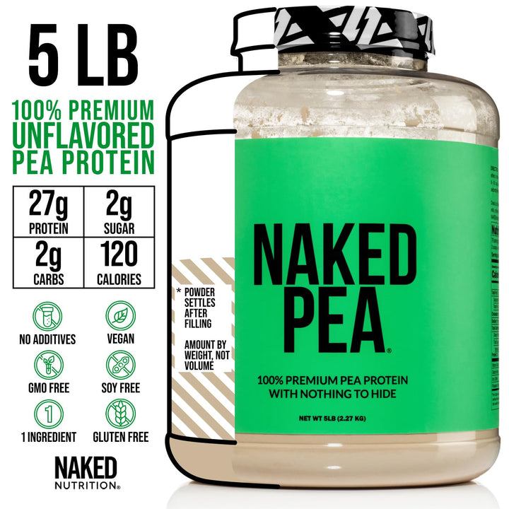 NAKED Pea powder scoop ready for daily protein intake.