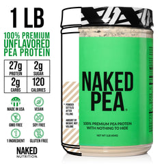 NAKED Pea vegan smoothie glass showcasing a creamy plant protein blend.