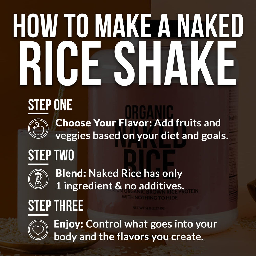 NAKED Rice Protein powder bulk packaging emphasizes value and bulk convenience.