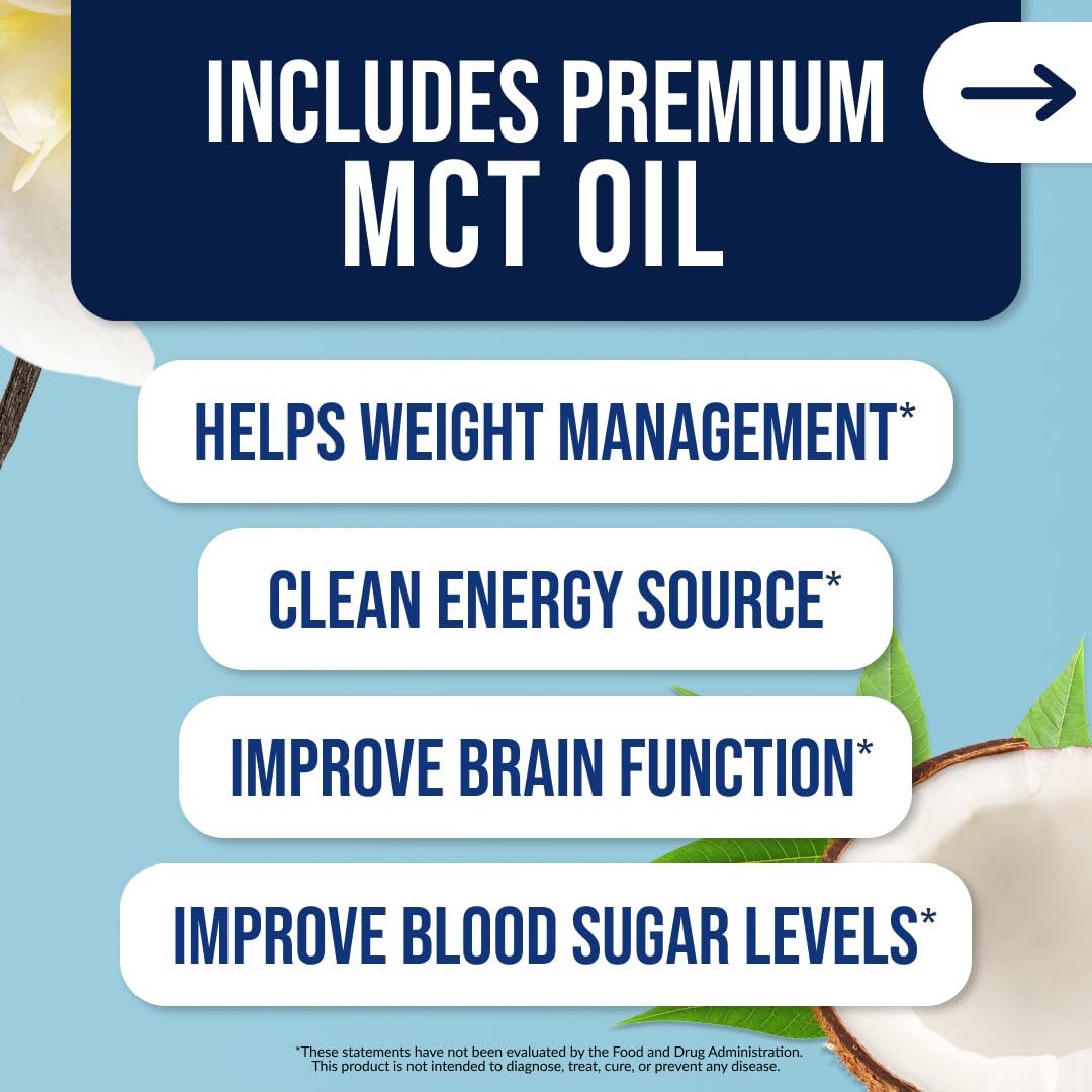 Mixed vanilla shake being poured into a glass from NAKED Shake.