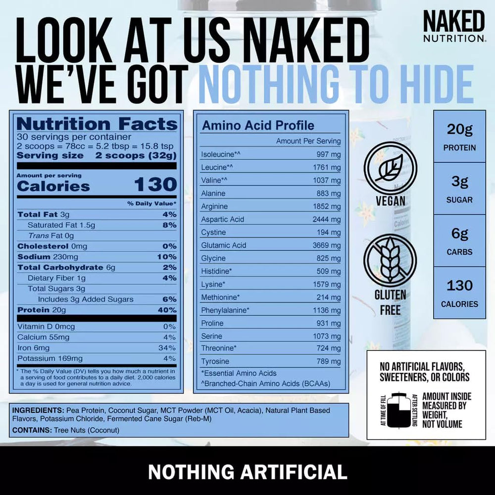 NAKED Shake vanilla shake with ice for a refreshing cold drink.