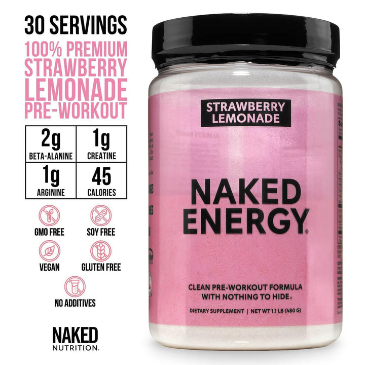 NAKED Strawberry Lemonade Energy scoop ready to mix for quick energy