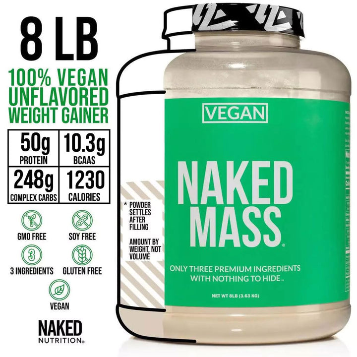 NAKED Vegan Mass shake with fruits, customizable flavor for vegan gains