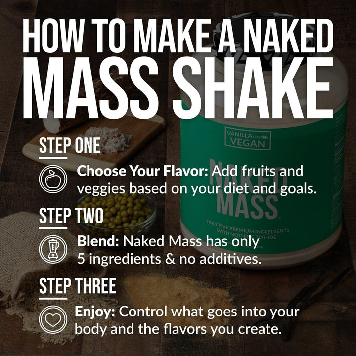 NAKED Vegan Mass Vanilla blend illustrates shake-ready mixability
