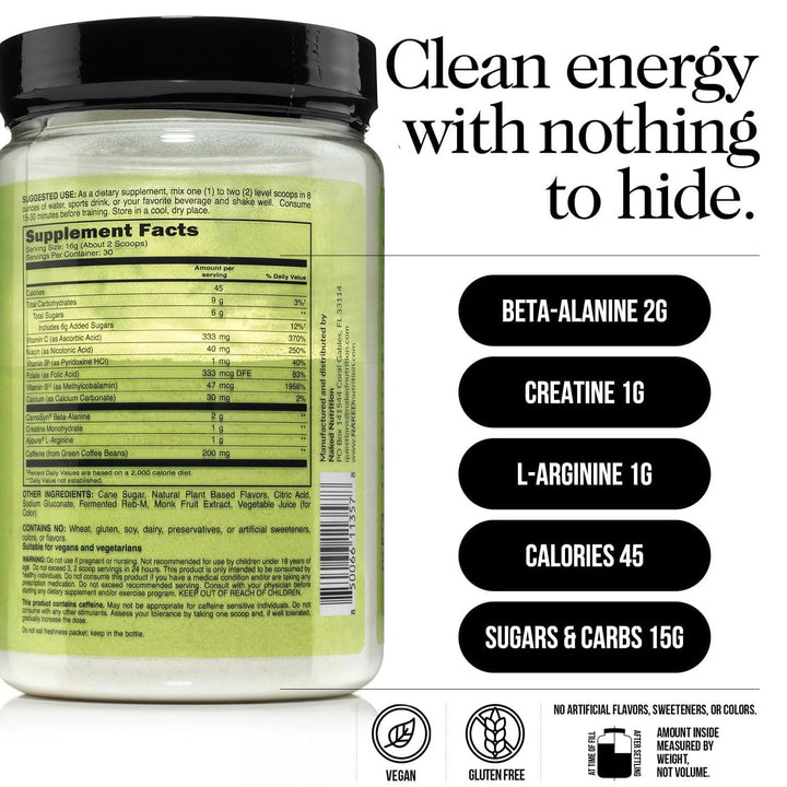NAKED Watermelon Energy powder dispersion showing texture and no artificial colors