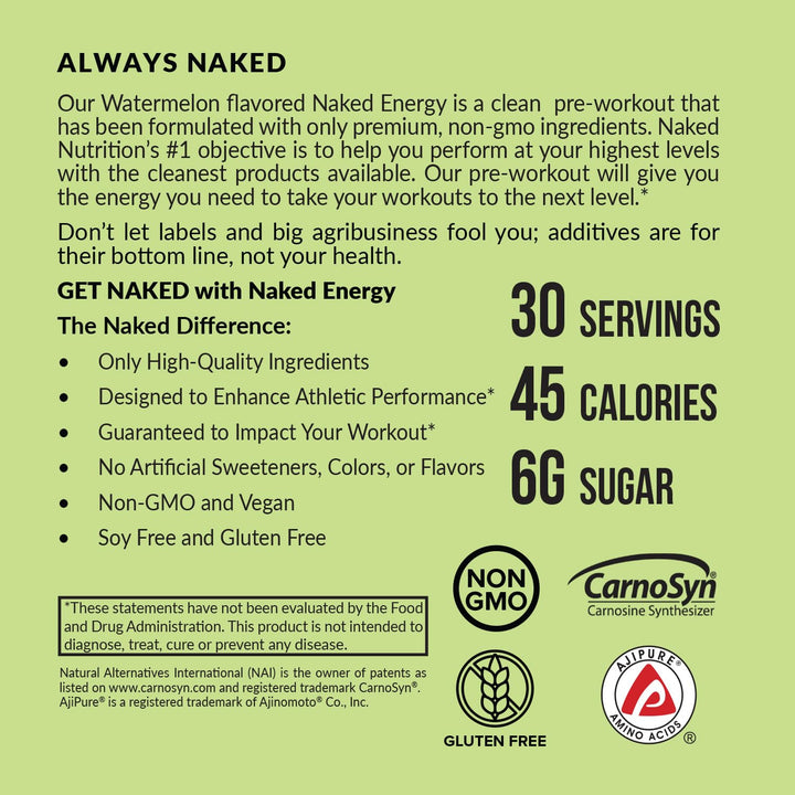 NAKED Watermelon Energy pre-workout use before training sessions
