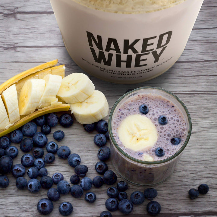NAKED Whey post-workout shake setup for quick protein boost