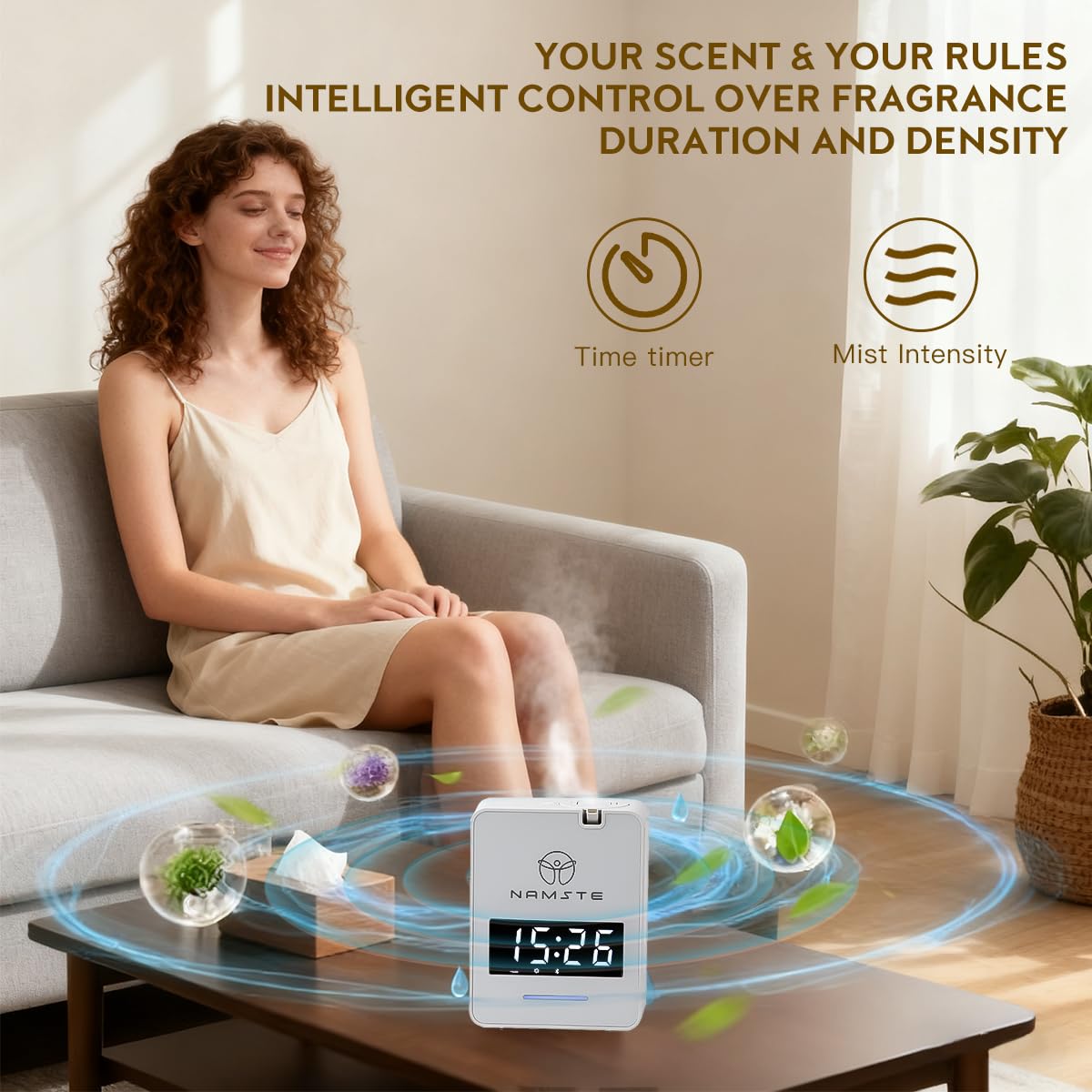 Namste HVAC Diffuser wall mount enables seamless fragrance distribution across open areas.