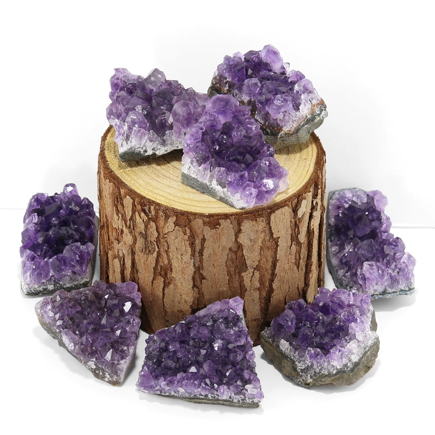 Namzi amethyst crystal on workspace to invite focused energy