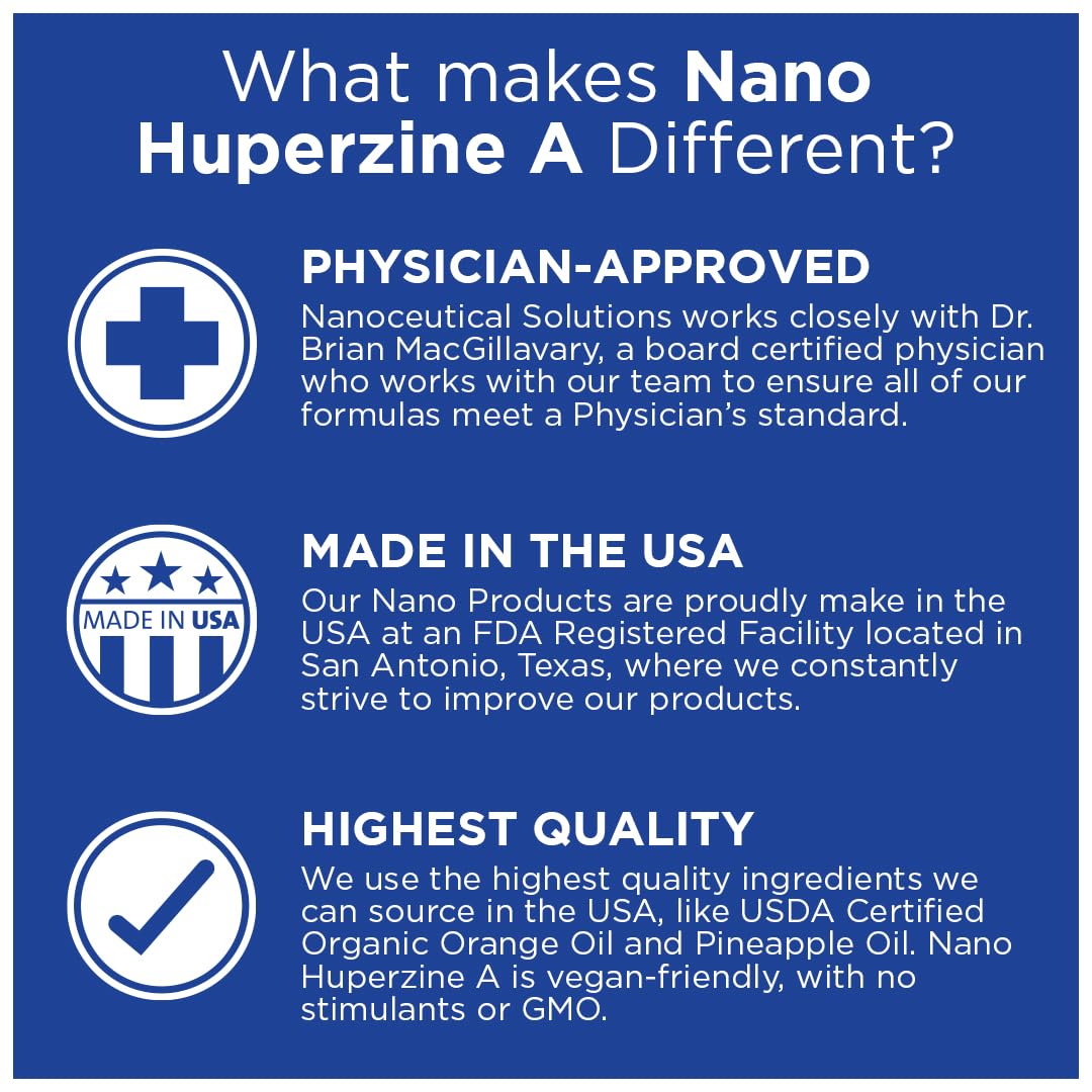 Close-up of Nano Huperzine A liquid ready for sublingual uptake