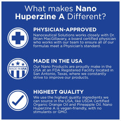 Close-up of Nano Huperzine A liquid ready for sublingual uptake