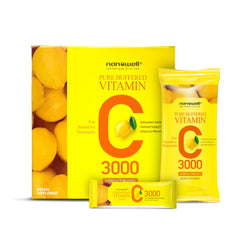 NANOWELL Pure Buffered Vitamin C bottle with sticks, supports gentle daily immune routine.