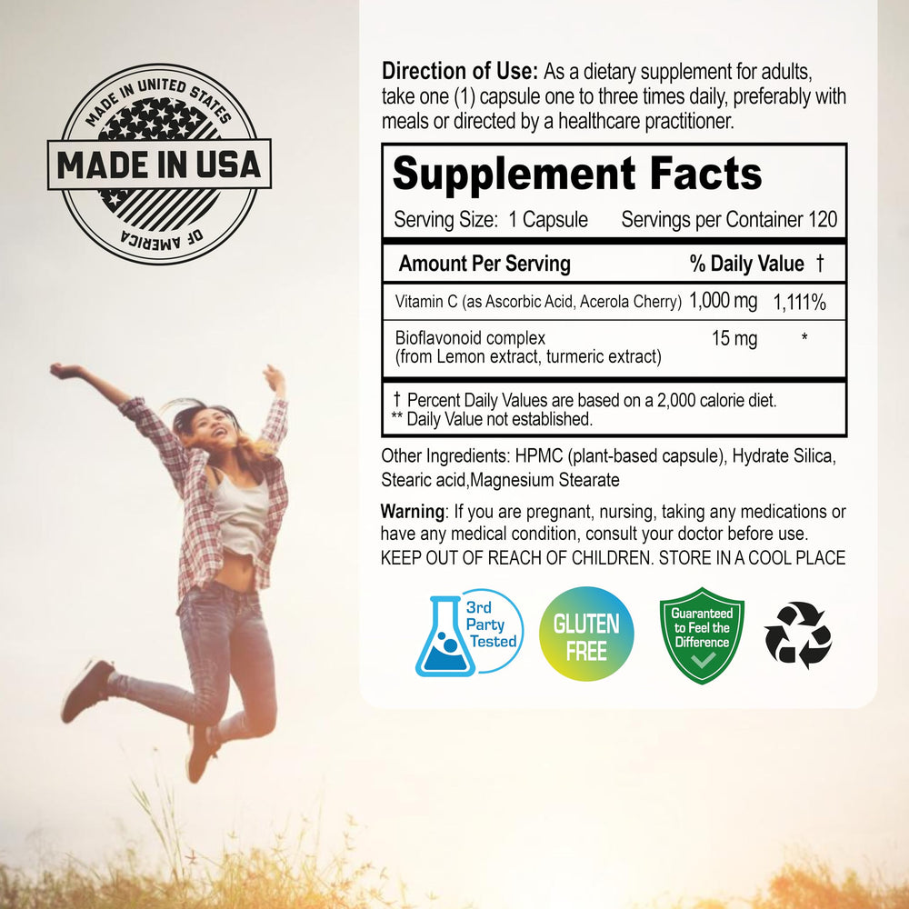 NANOWELL Vitamin C capsules closeup showing gentle buffered formula.