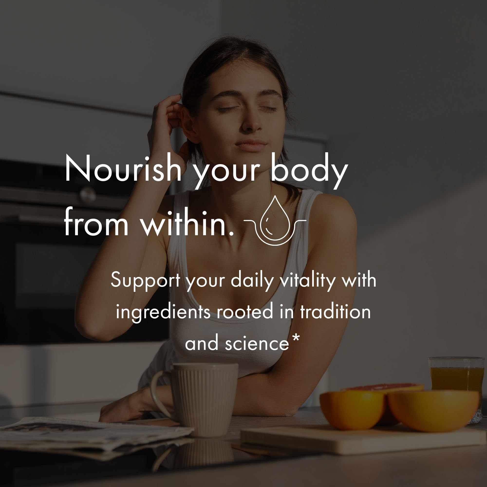 NAOMI capsules close-up reveals compact, easy-to-swallow daily capsules.