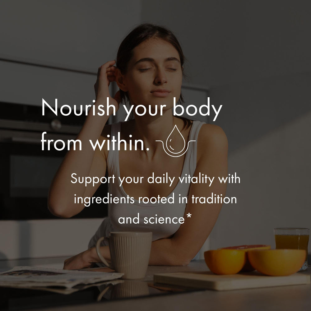 NAOMI capsules close-up reveals compact, easy-to-swallow daily capsules.