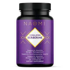 NAOMI Himalayan Berberine capsules bottle suggests convenient metabolic support.