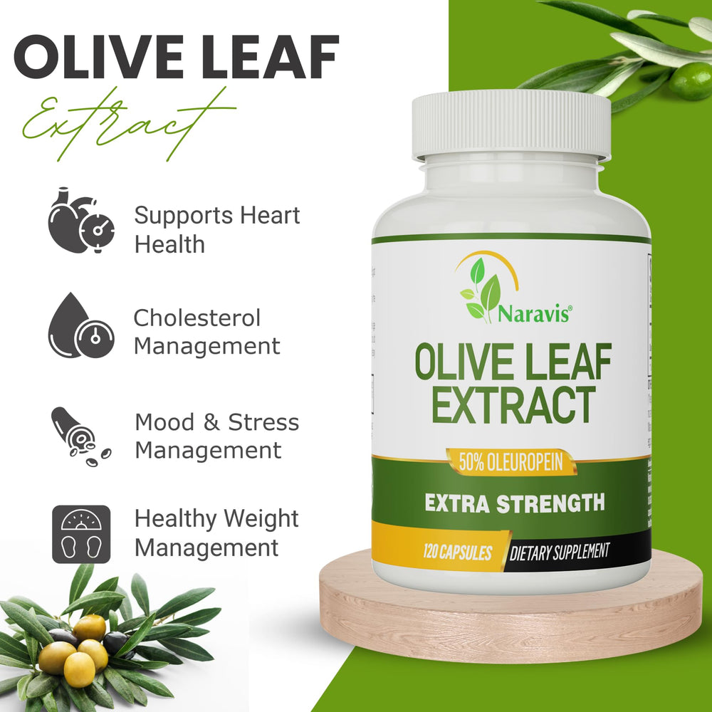 Naravis Olive Leaf Extract packaging shows third-party testing for quality