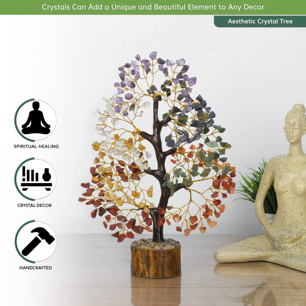 Naribabu 7 Chakra Crystal Tree with carnelian sparks motivation and creativity.