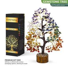 Naribabu 7 Chakra Crystal Tree with green aventurine supports calm energy in any room.