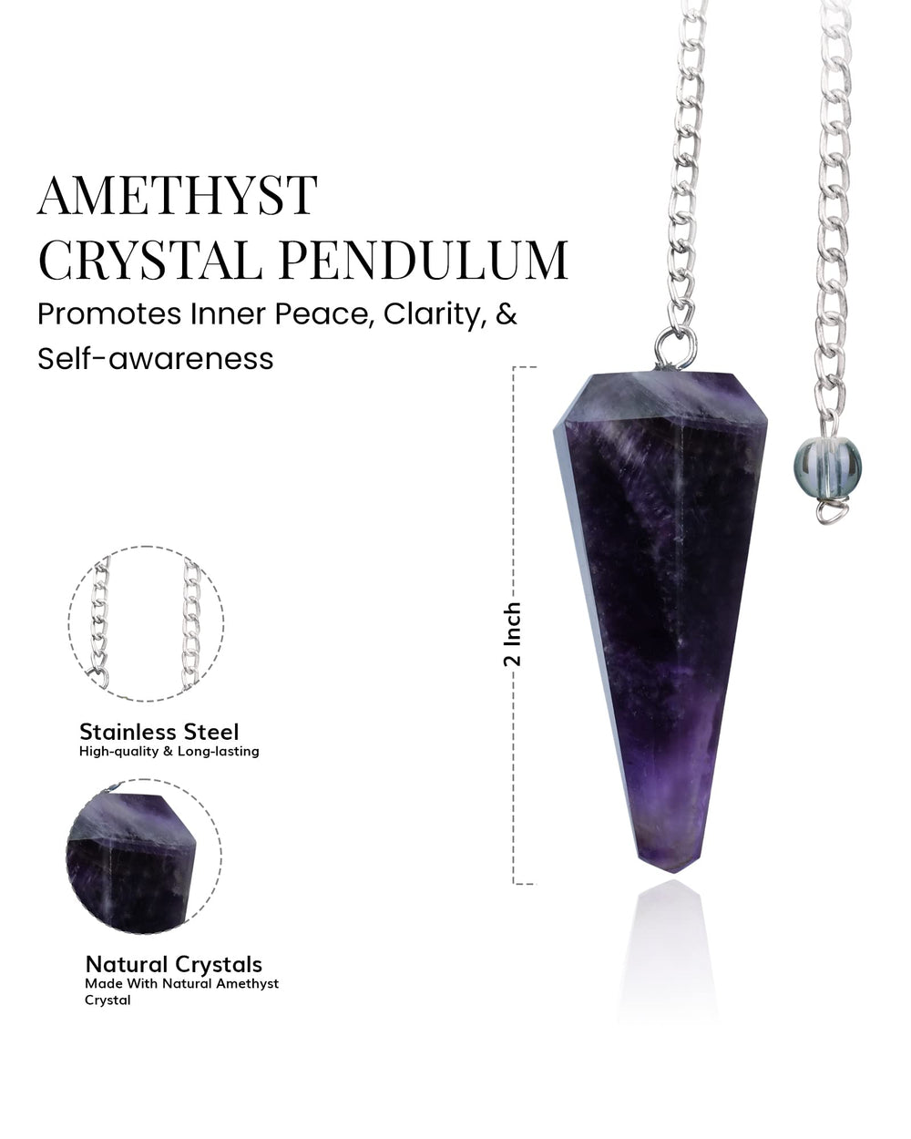 Naribabu amethyst pendulum for divination practice and subtle guidance.