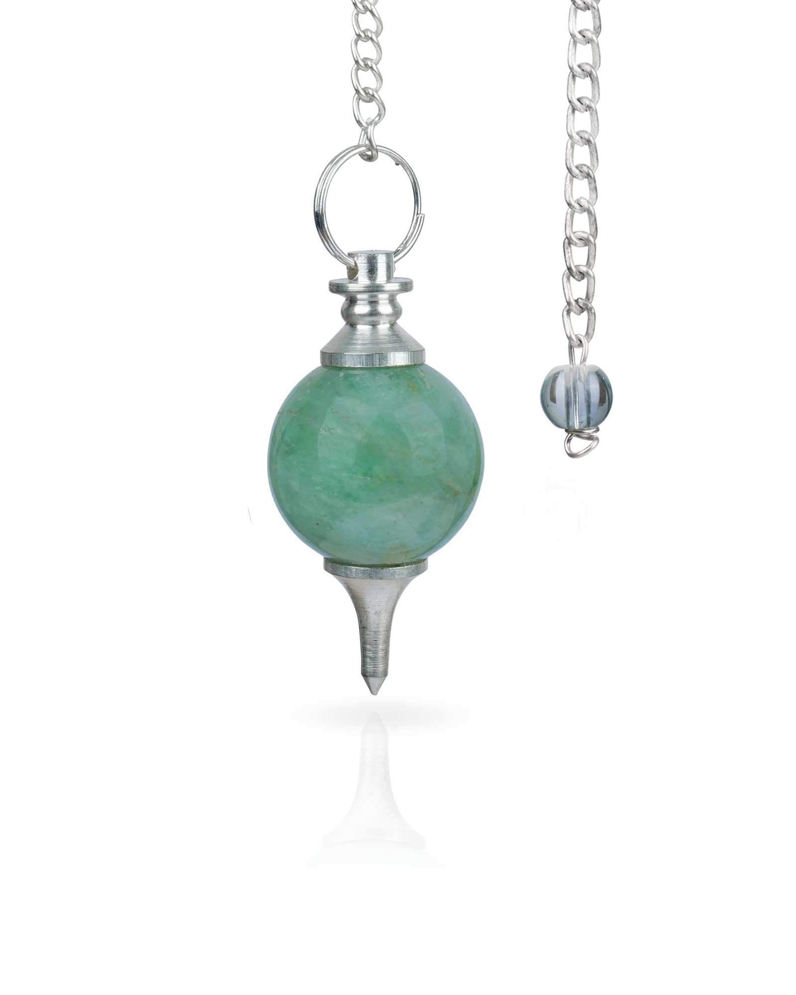 Naribabu green aventurine pendulum ball for divination and chakra exploration.