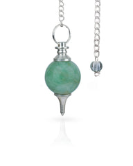 Naribabu green aventurine pendulum ball for divination and chakra exploration.