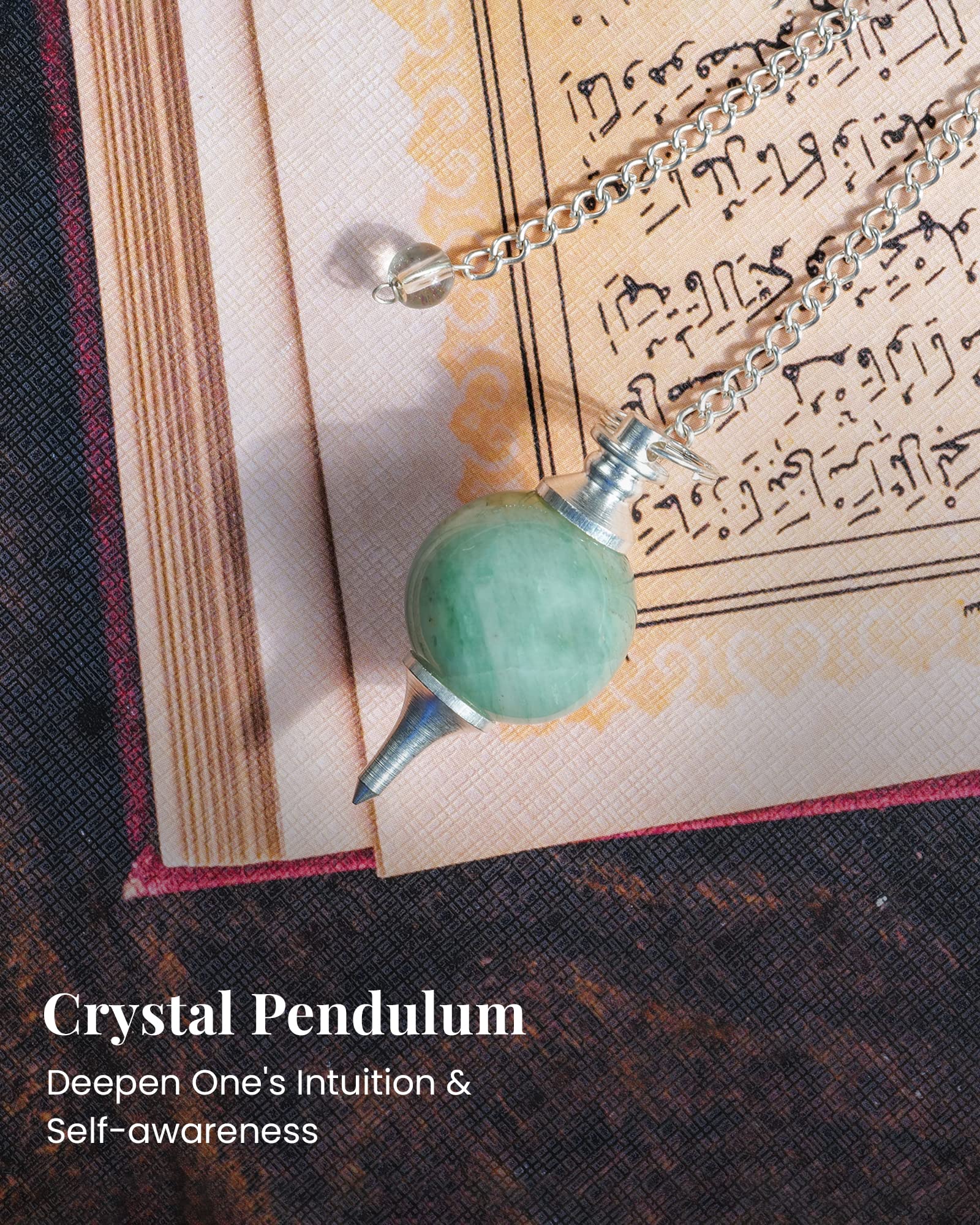 Naribabu pendulum aiding chakra balance through focused energy reading.