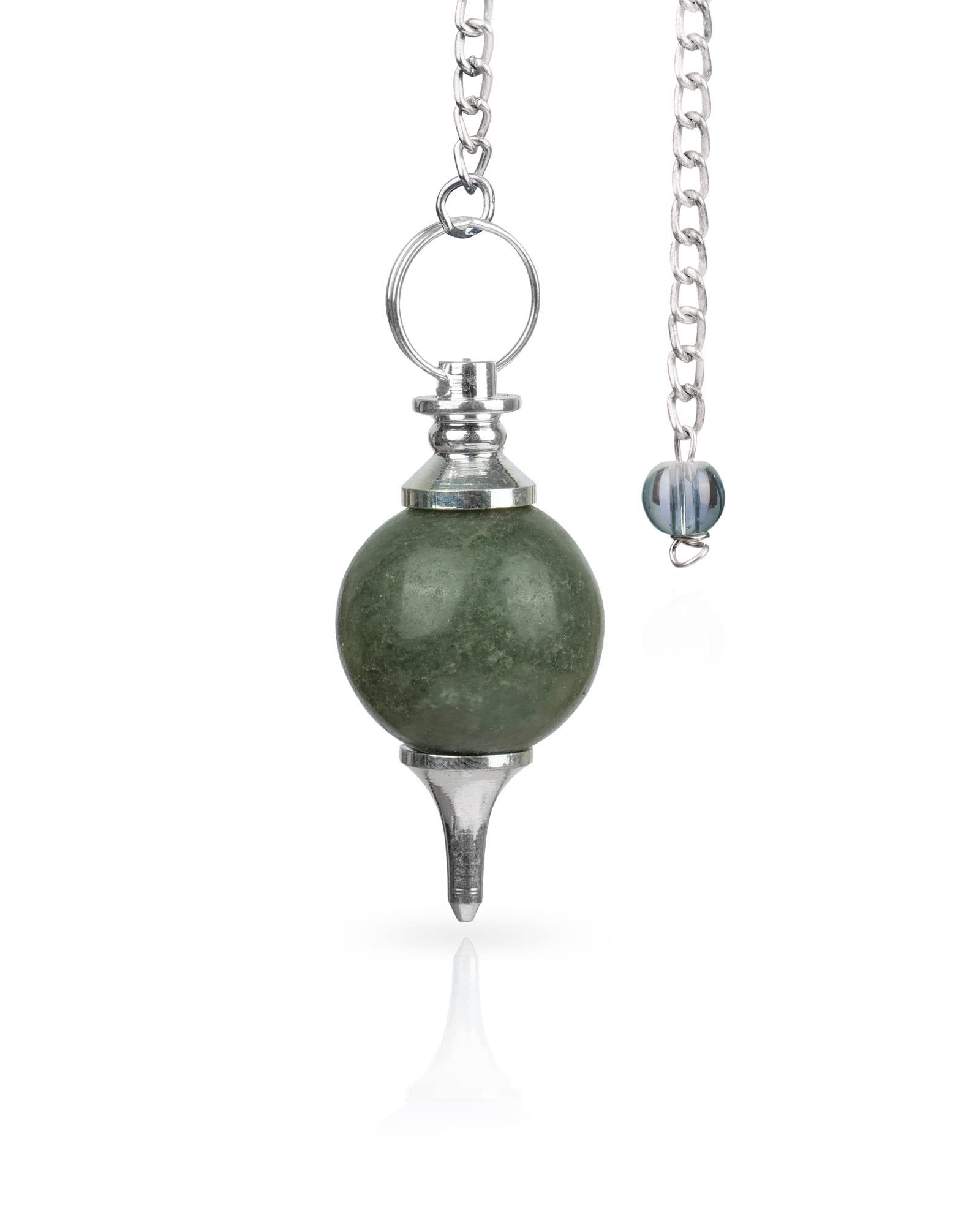 NARIBABU Green Jade pendulum ball close-up for divination and chakra work