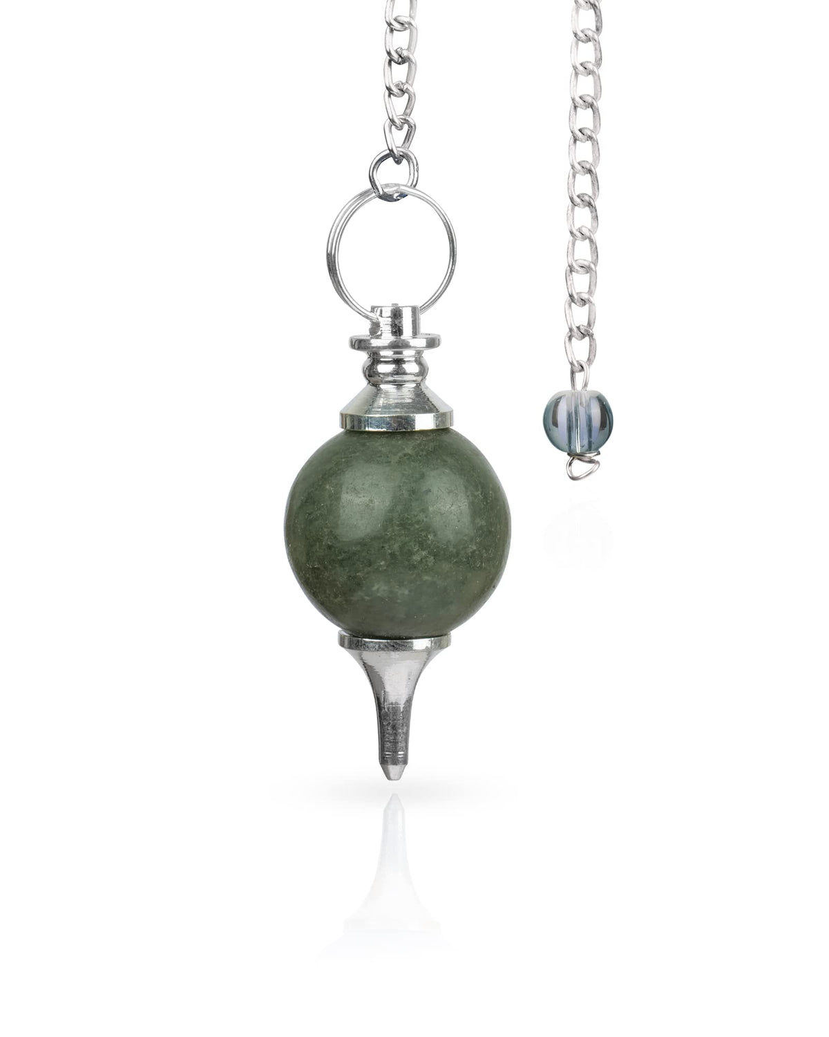 NARIBABU Green Jade pendulum ball close-up for divination and chakra work