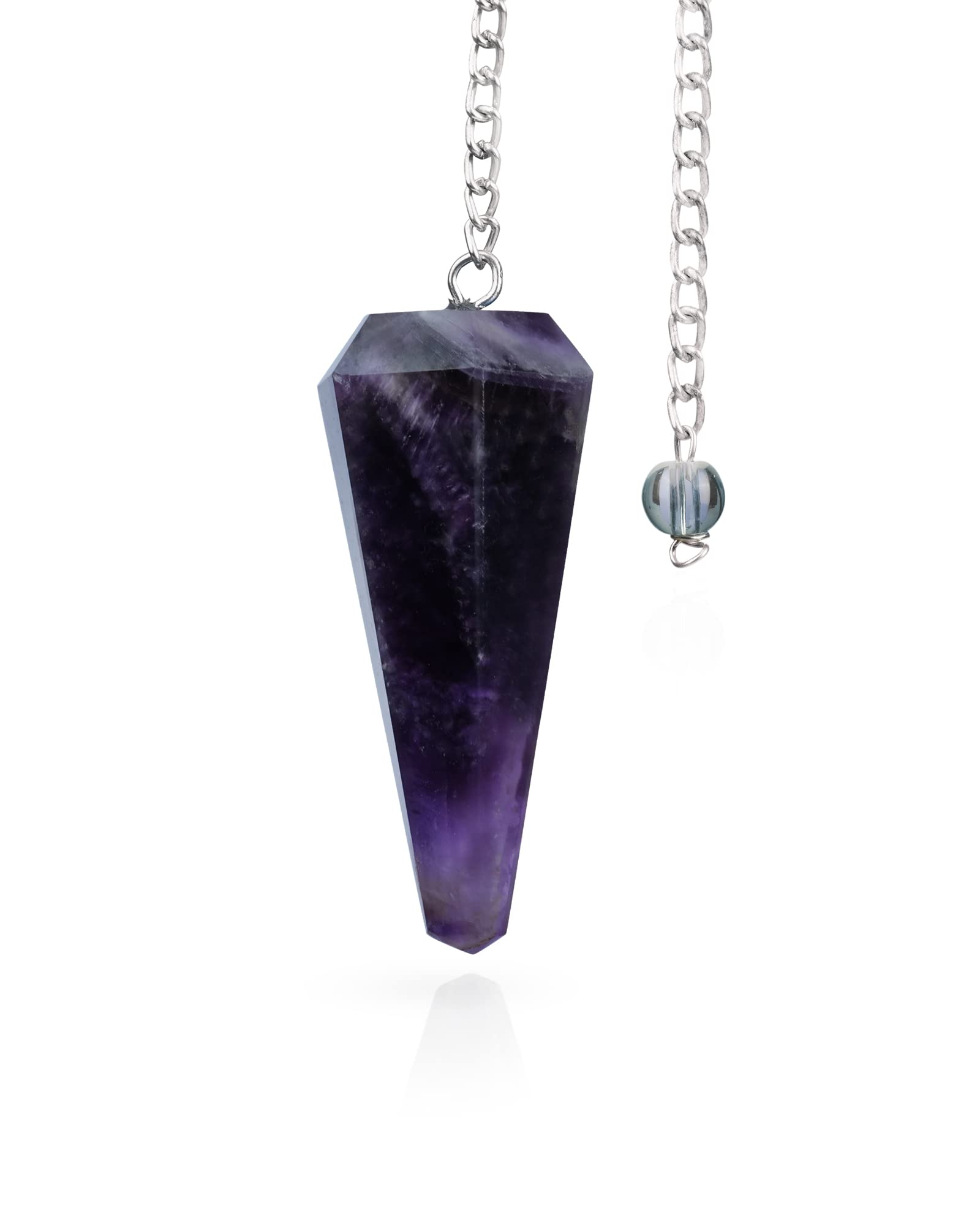 Naribabu pendulum amethyst chakra focus for energy alignment and divination.