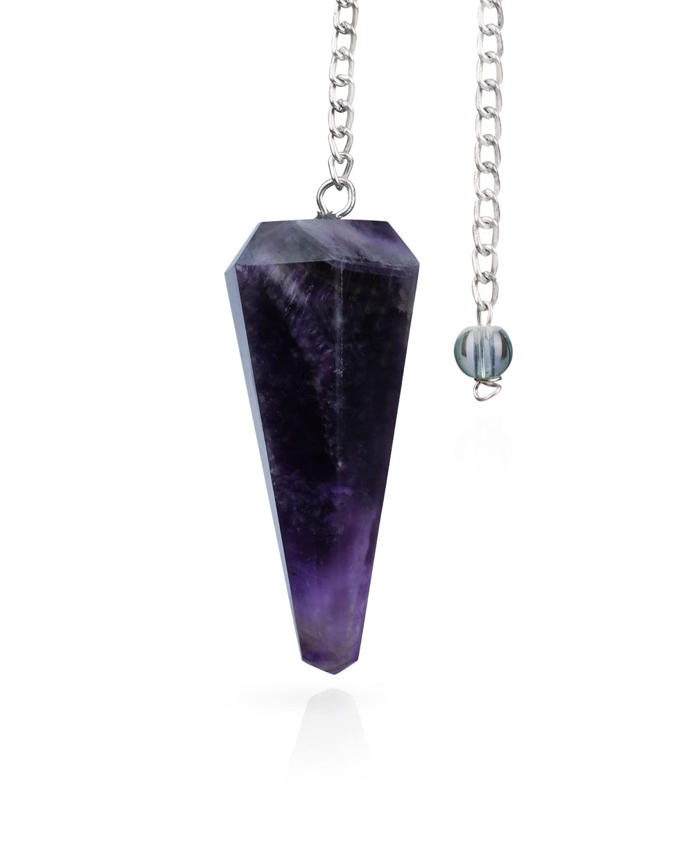Naribabu pendulum amethyst chakra focus for energy alignment and divination.