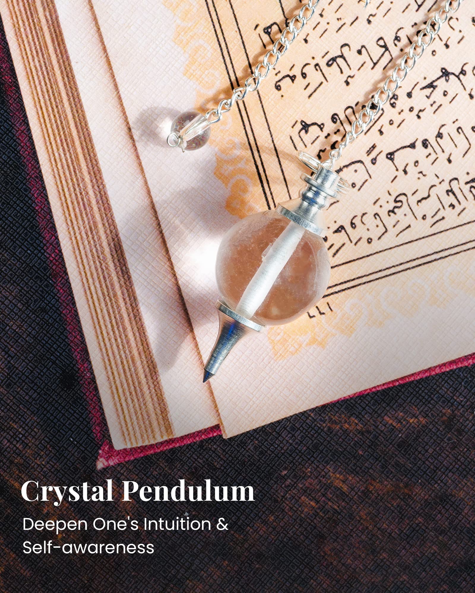 Naribabu scrying crystal clear quartz aids intuitive insights.