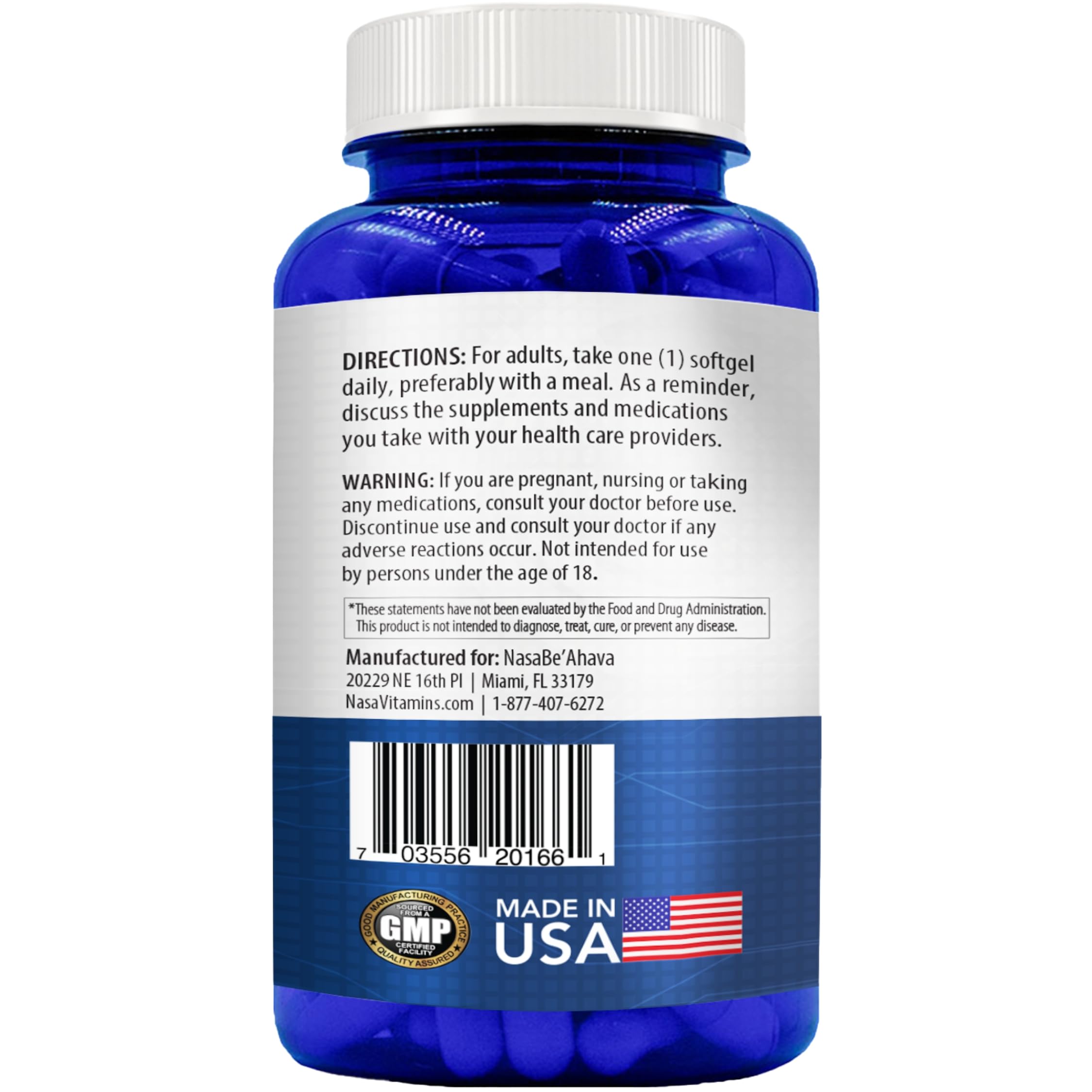 NasaBeahava Astaxanthin on a shelf emphasizing eye and skin support potential.