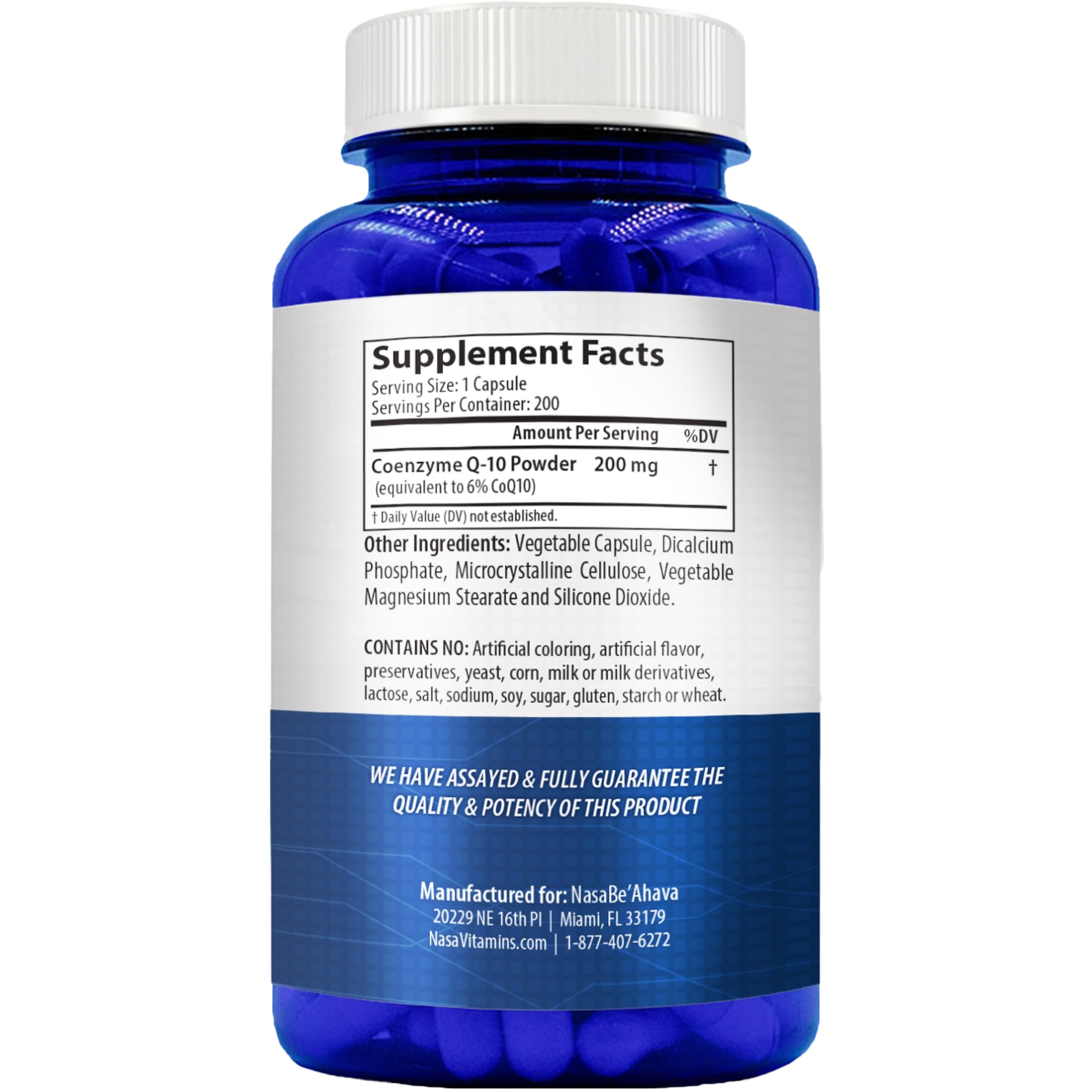 NasaBeahava CoQ10 bottle pour illustrating easy daily supplementation