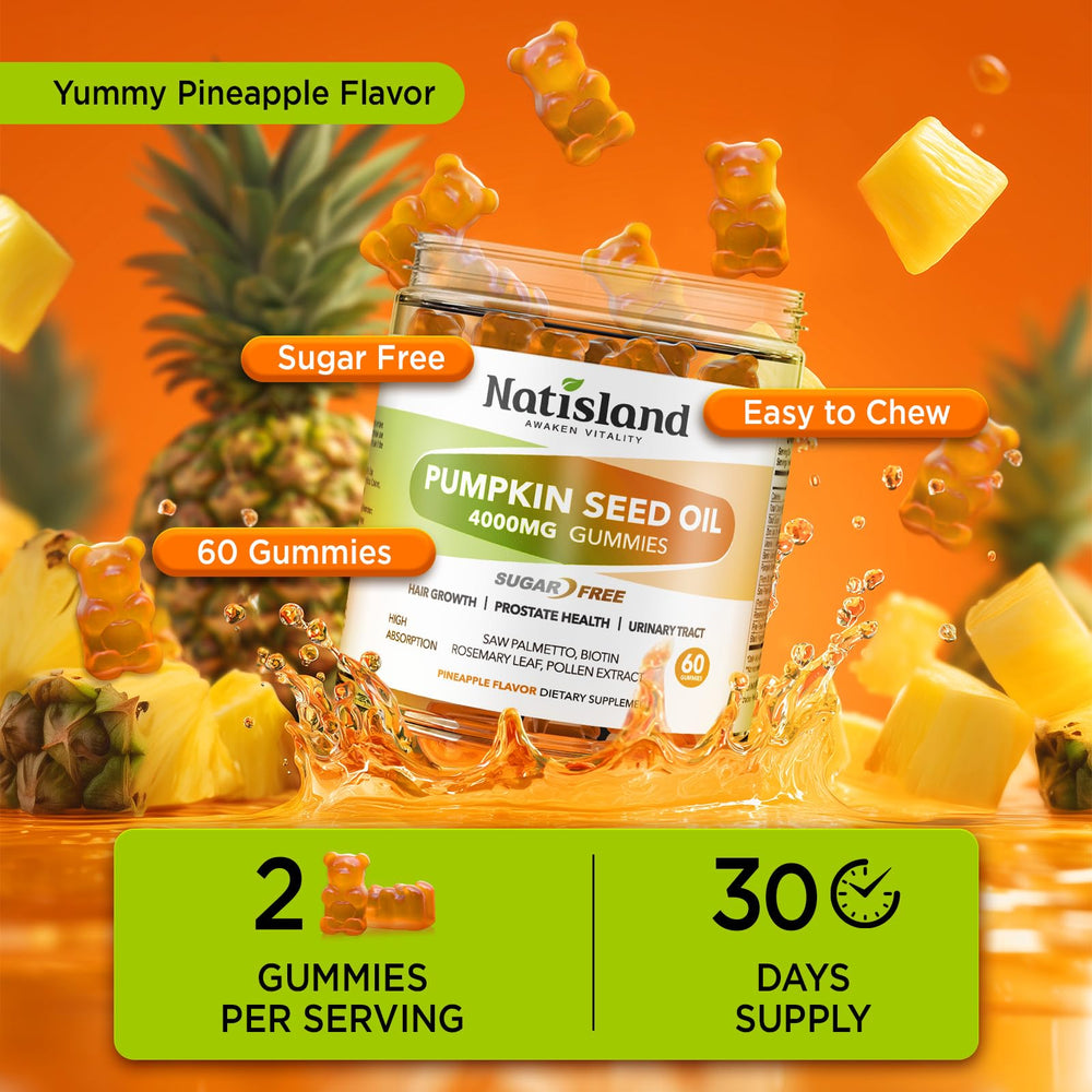NATISLAND vegan sugar-free gummies offer a convenient daily supplement.